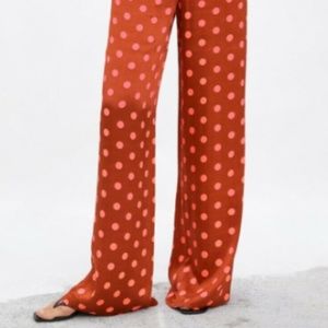ZARA NEW LIMITED EDITION POLKA DOT WIDE LEG TROUSE